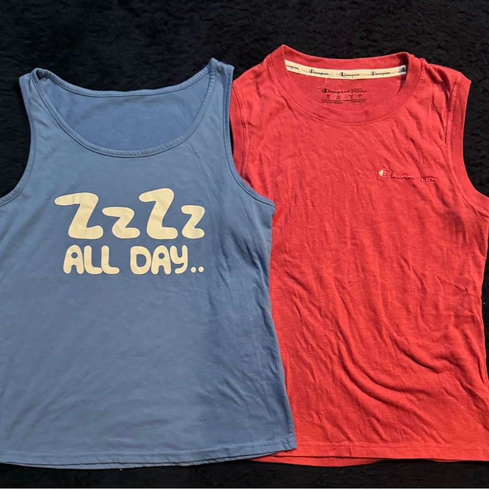 Loungewear Tank Tops - Blue and Pink